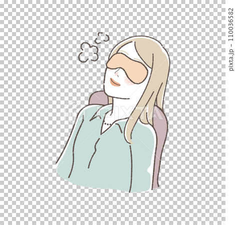 戴著熱眼罩的女人插畫 110036582