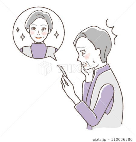 黒くまの原因 肥満のイラスト 黒くまの原因 肥満のイラスト 110036586