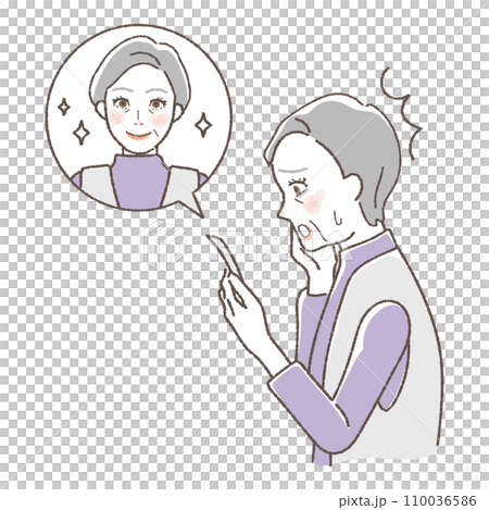 黒くまの原因 肥満のイラスト 黒くまの原因 肥満のイラスト 110036586