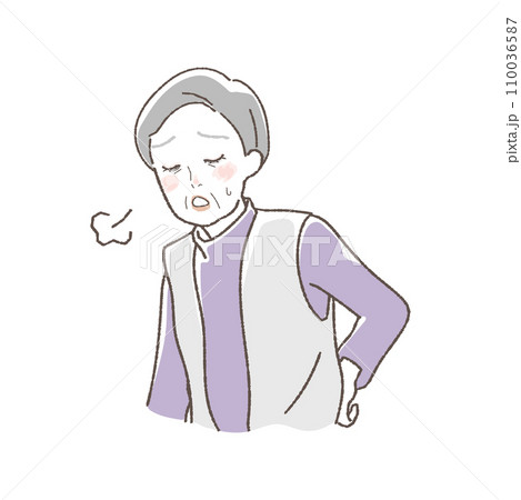 黒くまの原因　加齢のイラスト 110036587