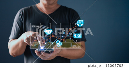 man touch graphs and progress of business and analyze financial,and investment.online business,e-commerce,online marketing.Use technology to plan strategy to success goals and growth stock. man touch graphs and progress of business and analyze financial,and investment.online business,e-commerce,online marketing.Use technology to plan strategy to success goals and growth stock. 110037024