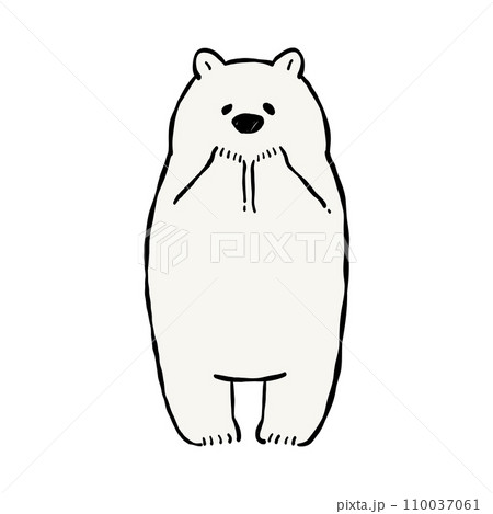 手を抑える白クマのクリップアート 110037061