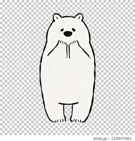 Clip art of a polar bear holding its hand 110037061