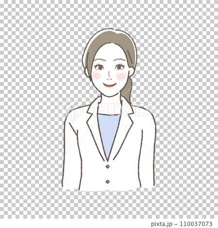 医療スタッフ　笑顔の女性のイラスト 110037073