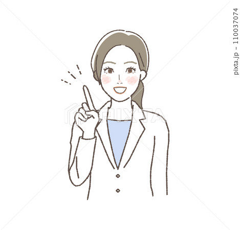 医療スタッフ　ポイントを説明する女性のイラスト 110037074