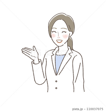 医療スタッフ　案内をする女性のイラスト 110037075