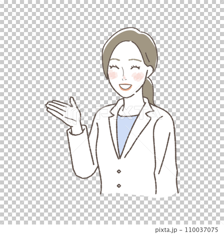 医療スタッフ　案内をする女性のイラスト 110037075