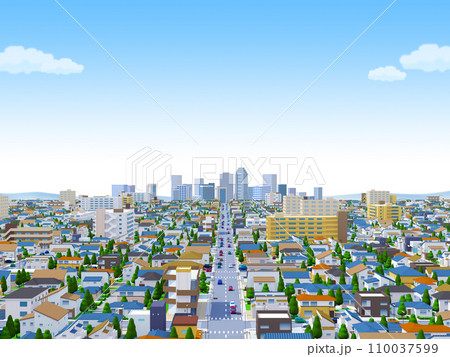 家 住宅 街 都市 イラスト 背景 家 住宅 街 都市 イラスト 背景 110037599