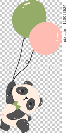 Cute Baby Shower Panda Nursery Illustration with bamboo cartoon 110038624