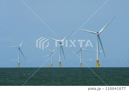 View of the Offshore wind power systems off the western coast of Taiwan. 110041077