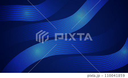 Dark blue abstract background with wave style lines as the main element. 110041859