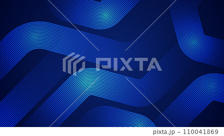 Dark blue abstract background with serpentine style lines as the main component. 110041869