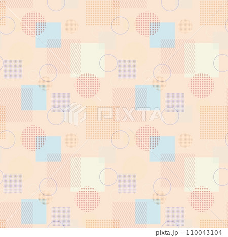 【シームレス】くすみ系カラーのポリゴン模様 110043104