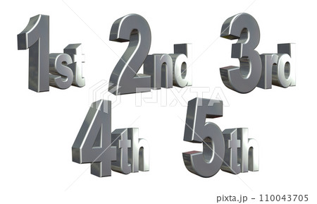 3DCG文字［1st/2nd/3rd/4th/5th］シルバー,銀 110043705