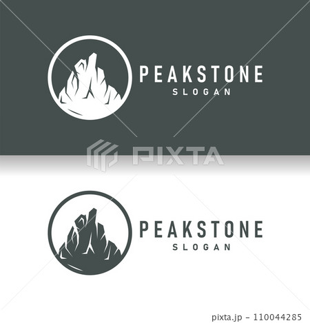 mountain rock peak logo simple design black silhouette natural stone brand template mountain rock peak logo simple design black silhouette natural stone brand template 110044285