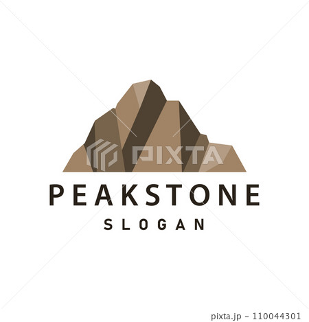 mountain rock peak logo simple design black silhouette natural stone brand template mountain rock peak logo simple design black silhouette natural stone brand template 110044301
