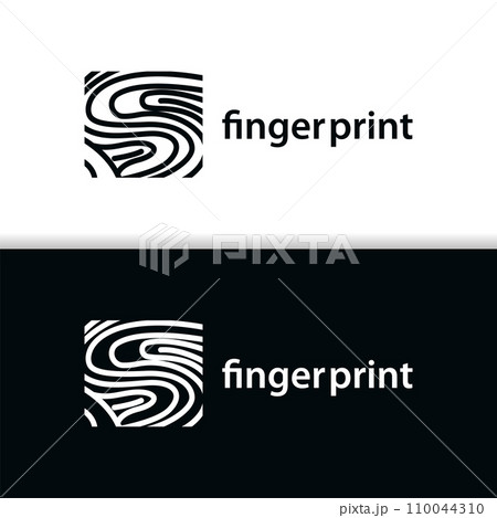 Premium Fingerprint Logo, Human Identity Design Simple Line Model Template Illustration 110044310