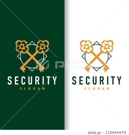 Home security design simple key logo old vintage minimalist template illustration 110044479