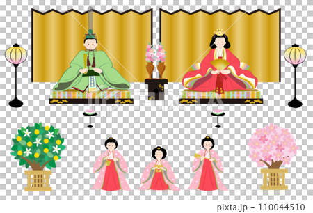 Illustration set of the Hina Matsuri 110044510