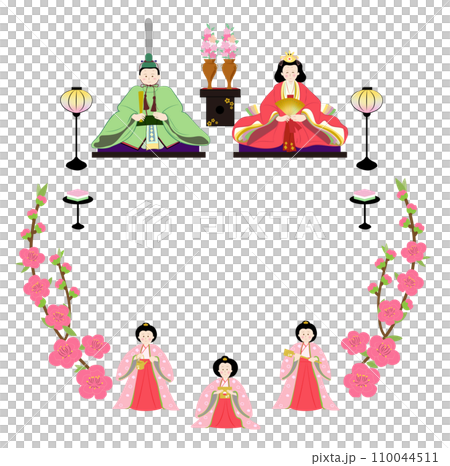 ひな祭りのイラストセット 110044511