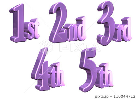 3DCG文字［1st/2nd/3rd/4th/5th］パープル,紫 110044712