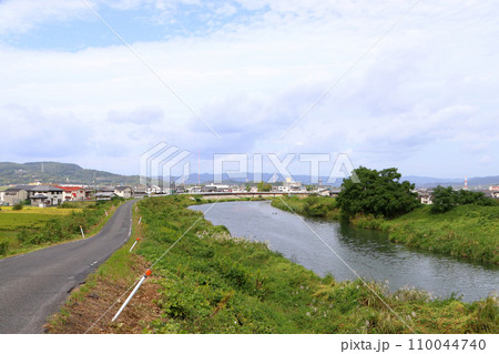 足守川：山陽本線橋梁より上流側（岡山県岡山市北区） 110044740