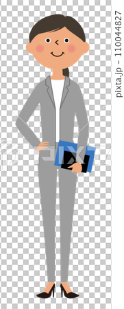 ファイルを持つスーツの女性 110044827