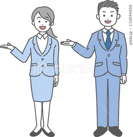 ◆ととぱんちゃ◆ A simple illustration of a man and woman in - Stock
