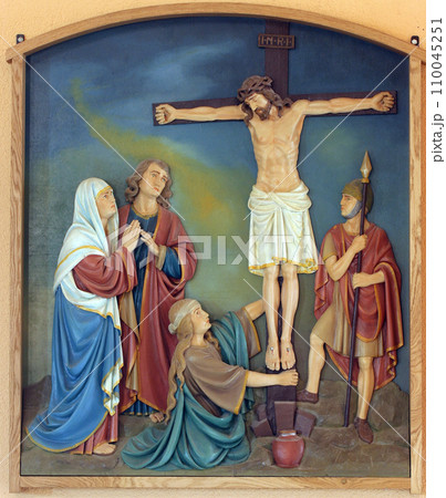 12th Stations of the Cross, Jesus dies on the cross, Church of the Blessed Aloysius Stepinac in Budasevo, Croatia 110045251