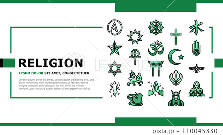 Religion, Prayer Cult And Atheism landing header vector Religion, Prayer Cult And Atheism landing header vector 110045330