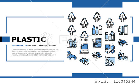 Plastic Waste Nature Environment landing header vector 110045344