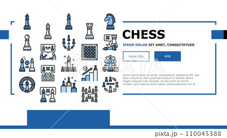 Chess Smart Strategy Game Figure landing header vector 110045388