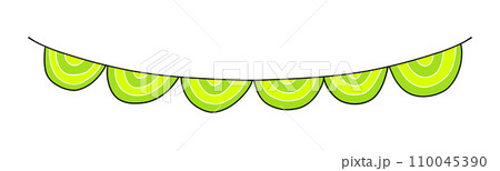 フラッグガーランド　丸　模様あり　単品1 110045390