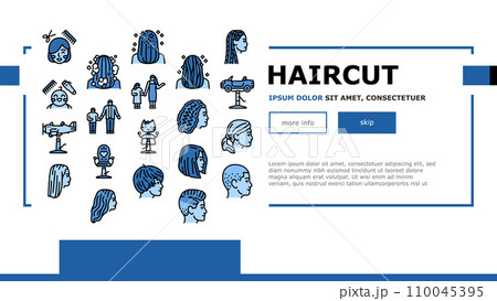 Children Haircut Salon Service landing header vector 110045395