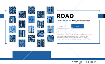 Road Urban And Country Highway landing header vector 110045396
