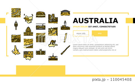 Australia Continent Landscape landing header vector 110045408