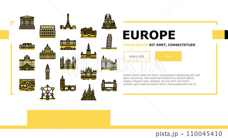 Europe Monument Construction landing header vector 110045410