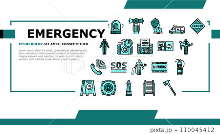 Emergency Helping In Accident Landing Header...のイラスト素材 [110045412] - PIXTA