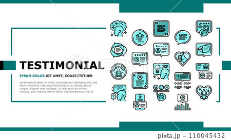testimonial customer review landing header vector 110045432