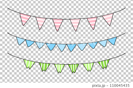 Flag garland set triangular pattern color Flag garland set triangular pattern color 110045435