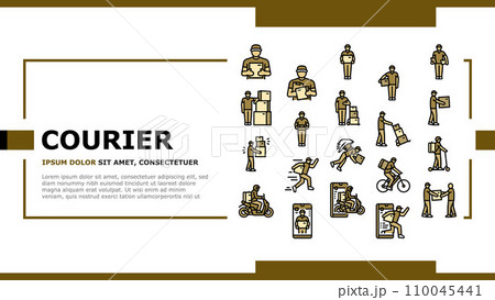 courier delivery service shipping landing header vector courier delivery service shipping landing header vector 110045441