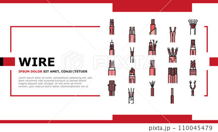 wire cable technology connection landing header vector 110045479