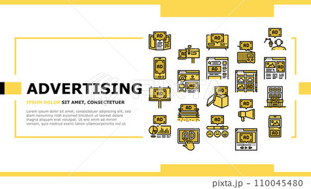 advertising media business landing header vector 110045480