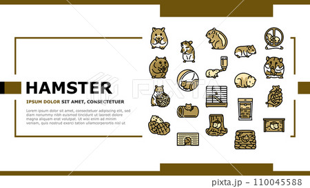 hamster cute animal pet landing header vector hamster cute animal pet landing header vector 110045588