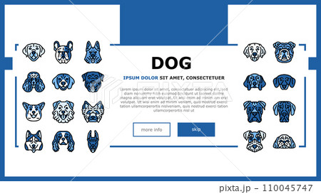 dog puppy pet animal cute landing header vector 110045747