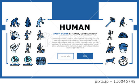 human evolution man caveman landing header vector 110045748