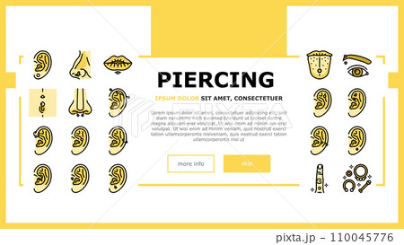 piercing fashion beauty earring landing header vector 110045776