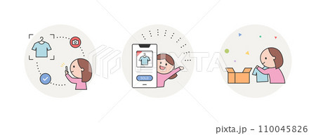 スマホのフリマアプリで不用品を出品したら売れた女性 110045826