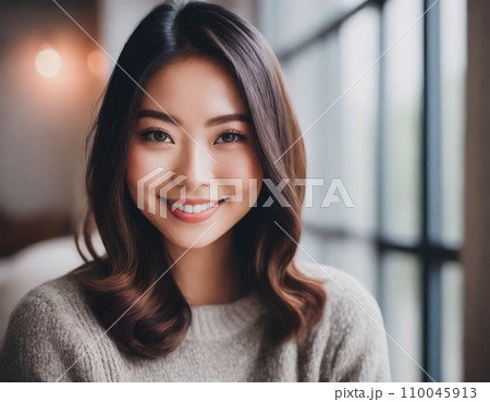 笑顔の若い女性 Generative AI 110045913