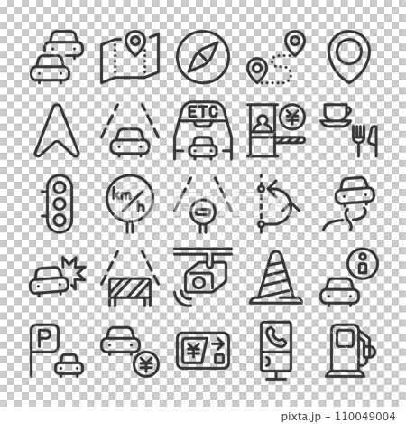 Expressway traffic congestion information icon set Expressway traffic congestion information icon set 110049004